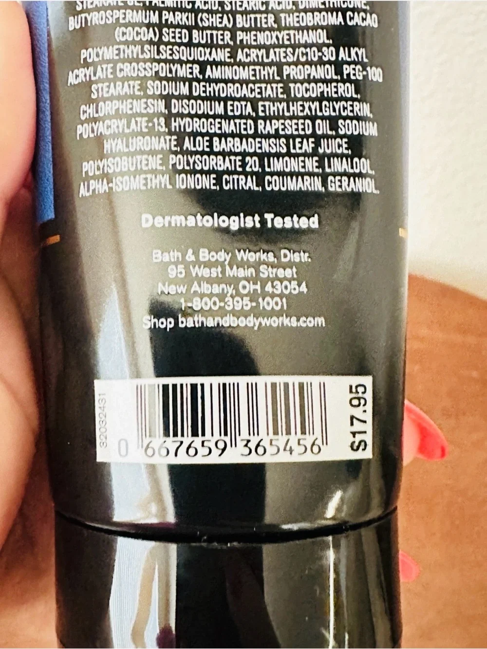 Bath & Body Works Men's Ocean Body Cream in Blue with Gold Accents